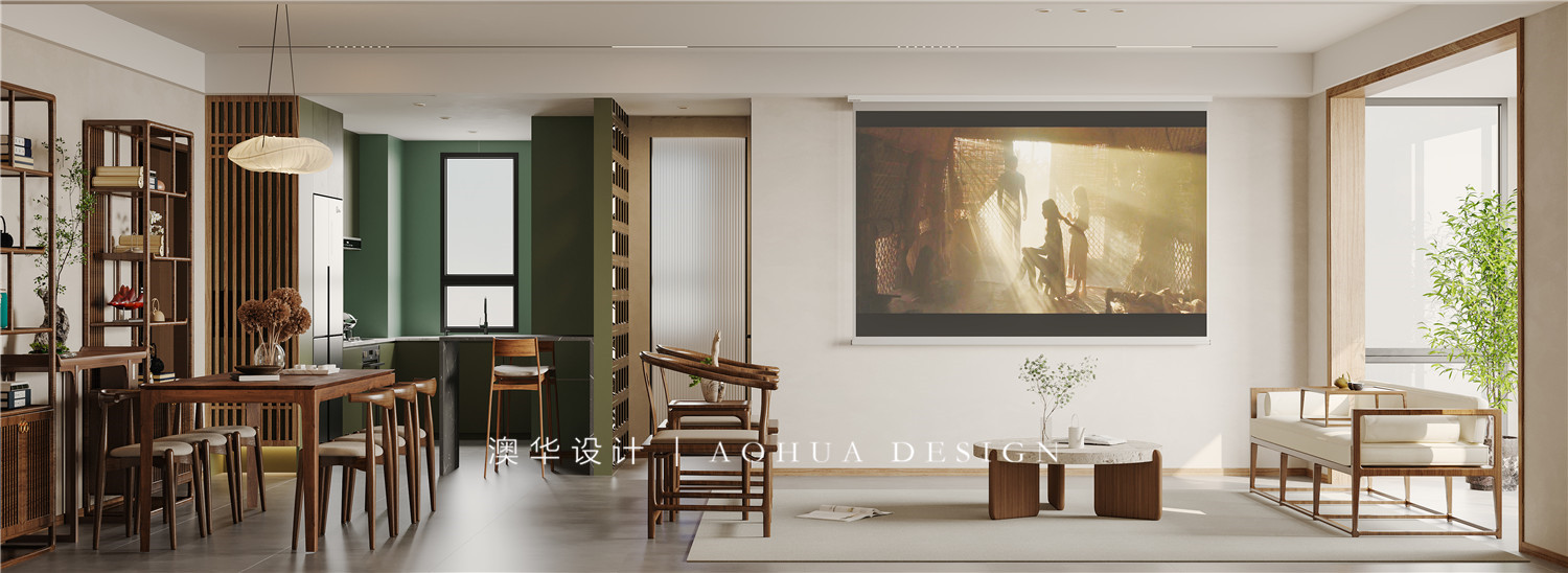 萬科翡翠國際140㎡現代中式混搭