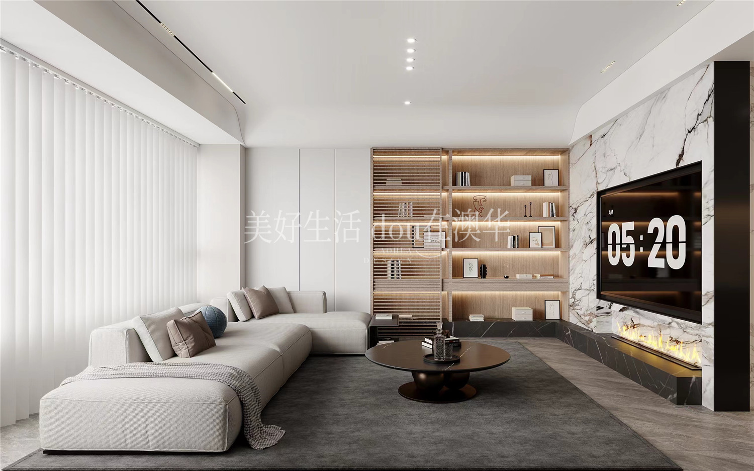 華僑城紅坊裝修效果圖,武漢室內設計,現代極簡