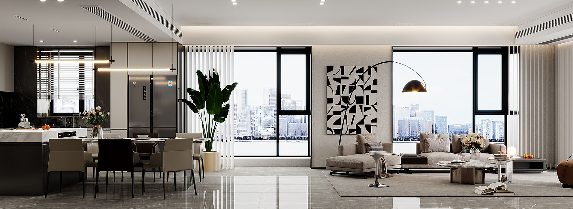 世茂天胤裝修效果圖,武漢裝修設計,現(xiàn)代極簡