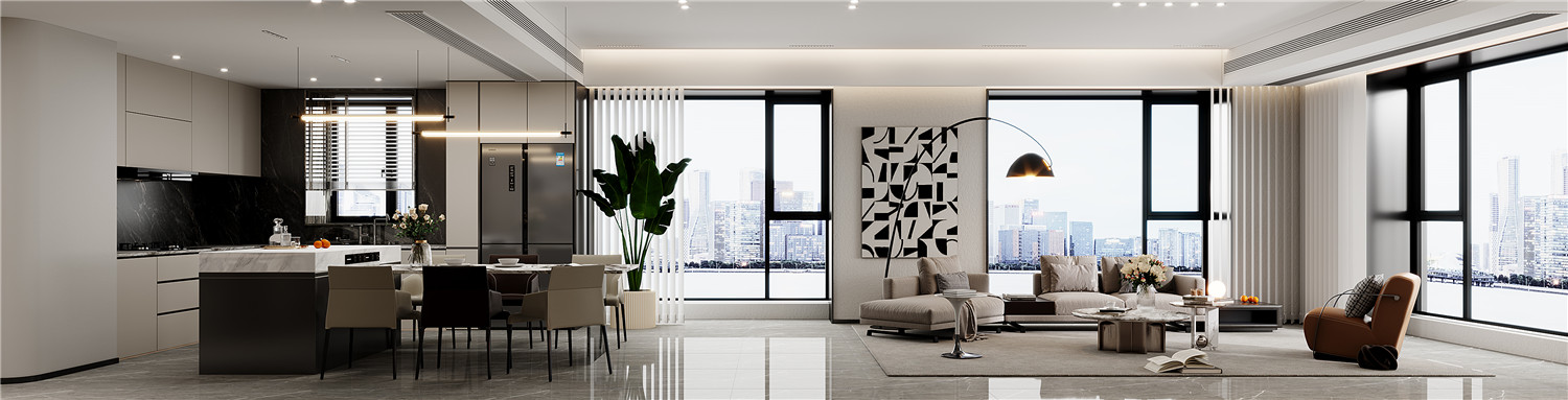 世茂天胤裝修效果圖,武漢裝修設計,現(xiàn)代極簡