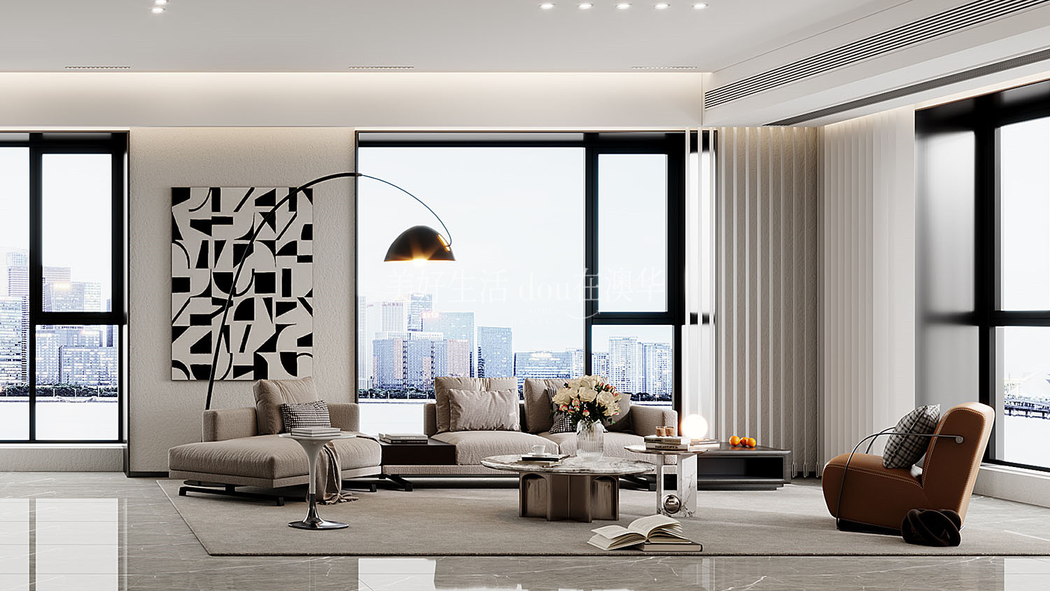 世茂天胤裝修效果圖,武漢裝修設計,現(xiàn)代極簡