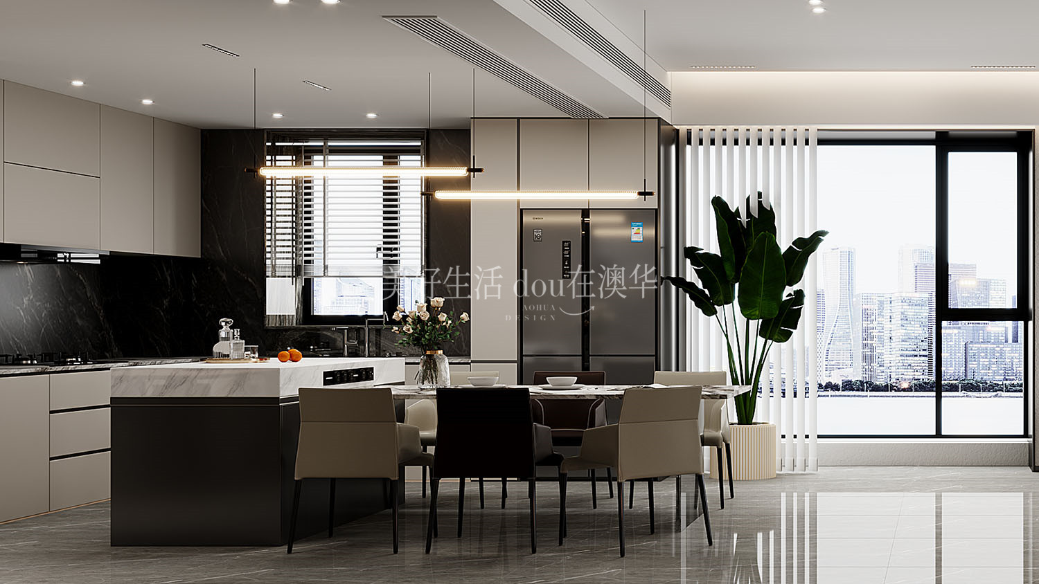 世茂天胤裝修效果圖,武漢裝修設計,現(xiàn)代極簡