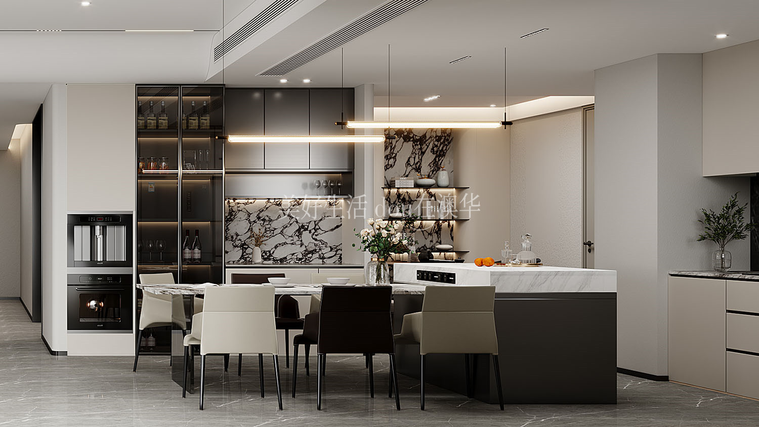 世茂天胤裝修效果圖,武漢裝修設計,現(xiàn)代極簡