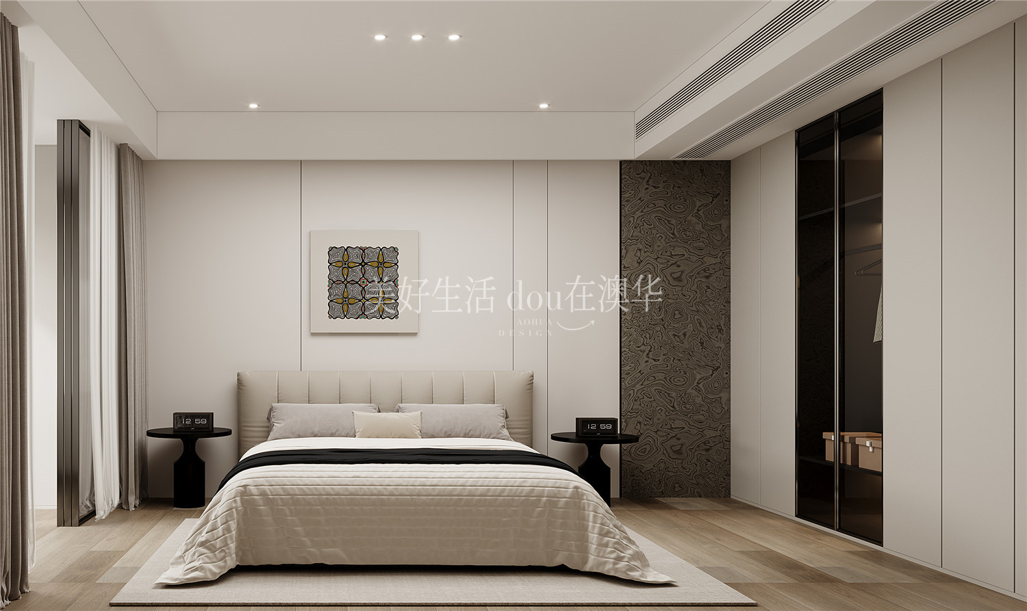 世茂天胤裝修效果圖,武漢裝修設計,現(xiàn)代極簡