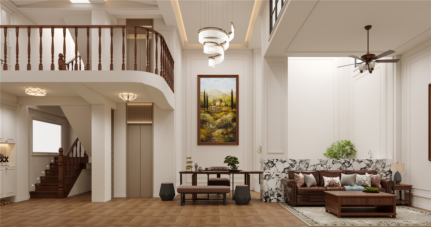 聯投半島一品別墅裝修,美式風格