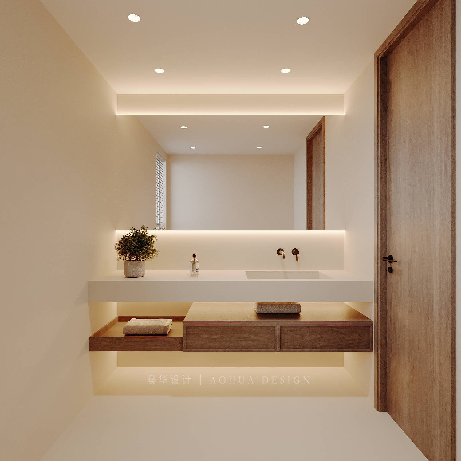 華發都薈天地裝修,現代咖色系