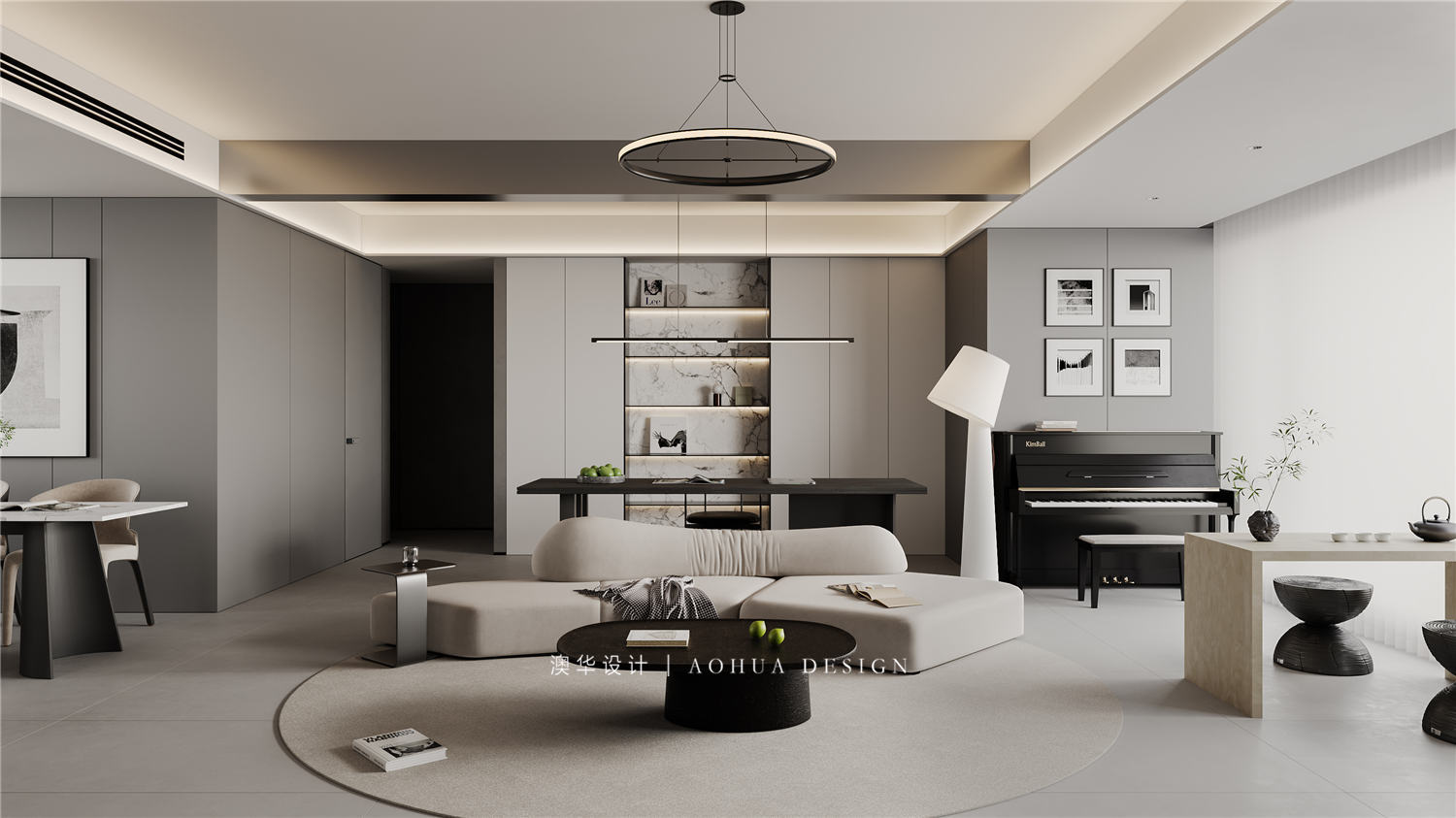 華發都薈天地裝修,現代黑白灰