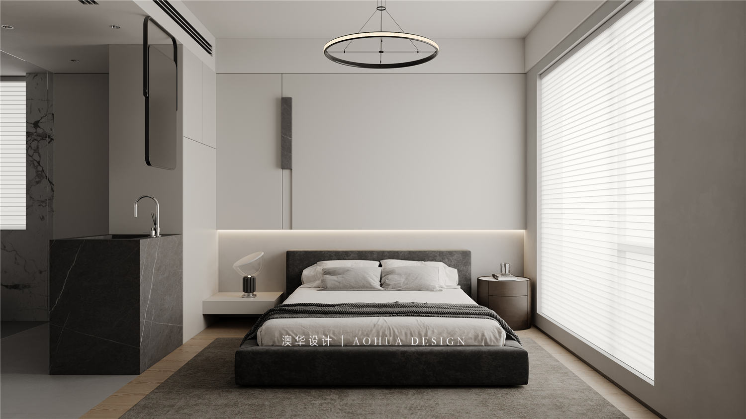 華發都薈天地裝修,現代黑白灰