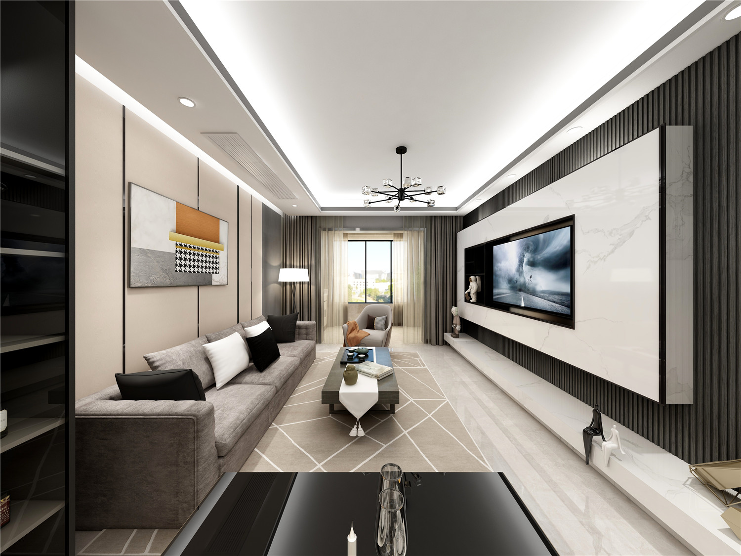 華潤翡翠城裝修,現代輕奢風格