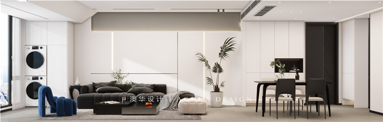 城市大廈130㎡現代黑白灰