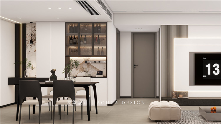 城市大廈130㎡現代黑白灰