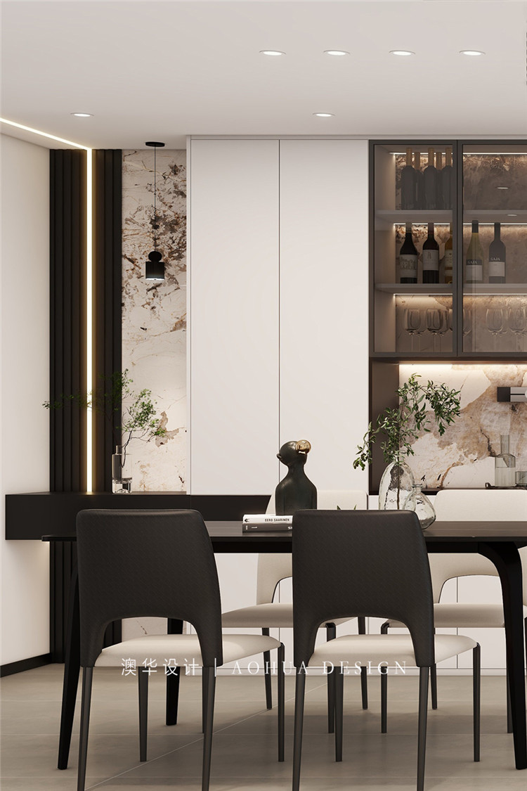 城市大廈130㎡現代黑白灰