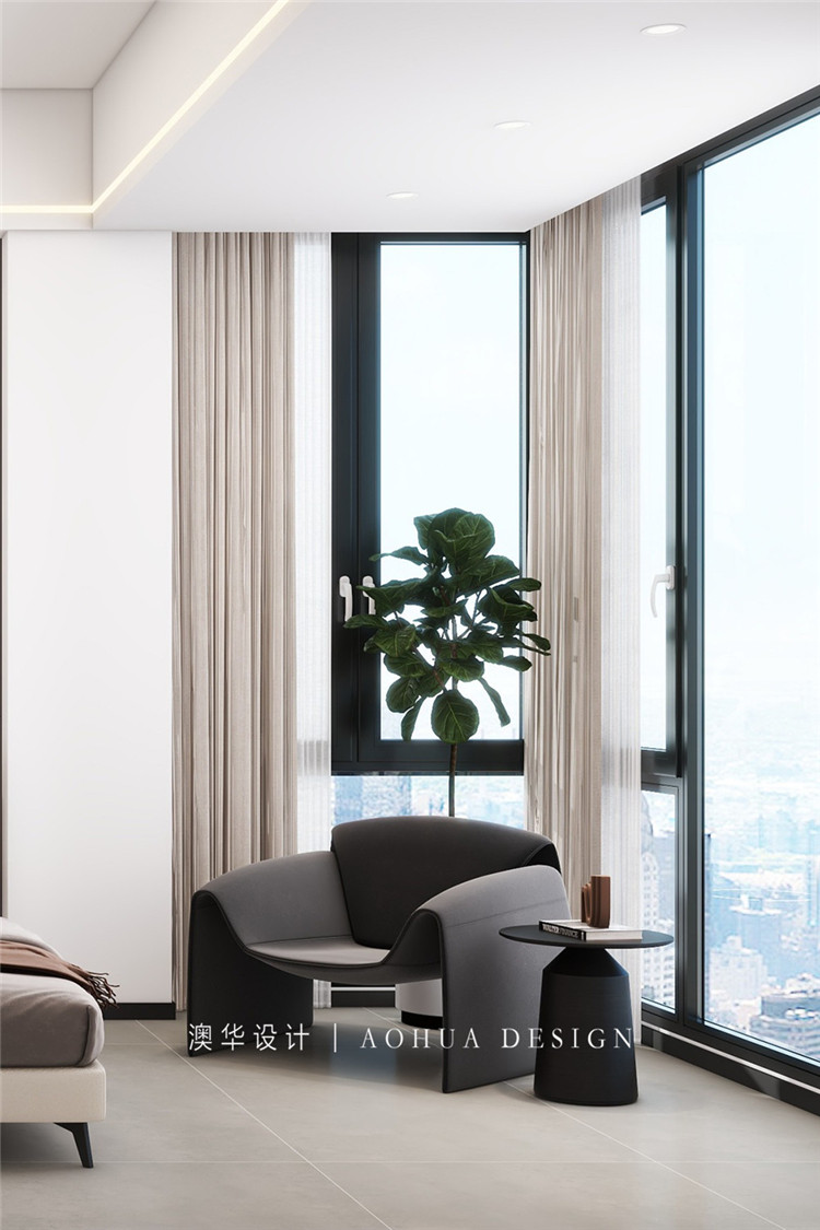 城市大廈130㎡現代黑白灰